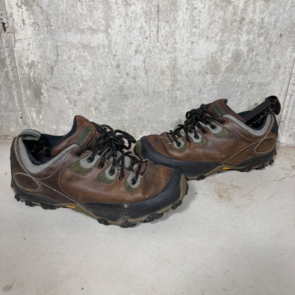 Patagonia Drifter Dusty Olive Leather Hiking Shoes Mens 11 Vibram Capilene